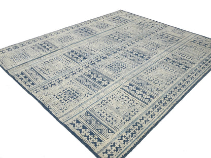 Large Modern Geometric Oriental Rug Cream
