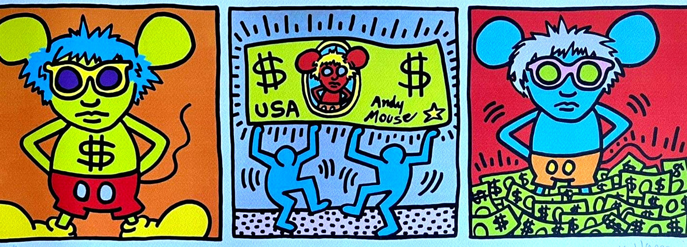Keith-Haring Lithograph From An Painting - Coa Signed Pen - Numbered A Hand