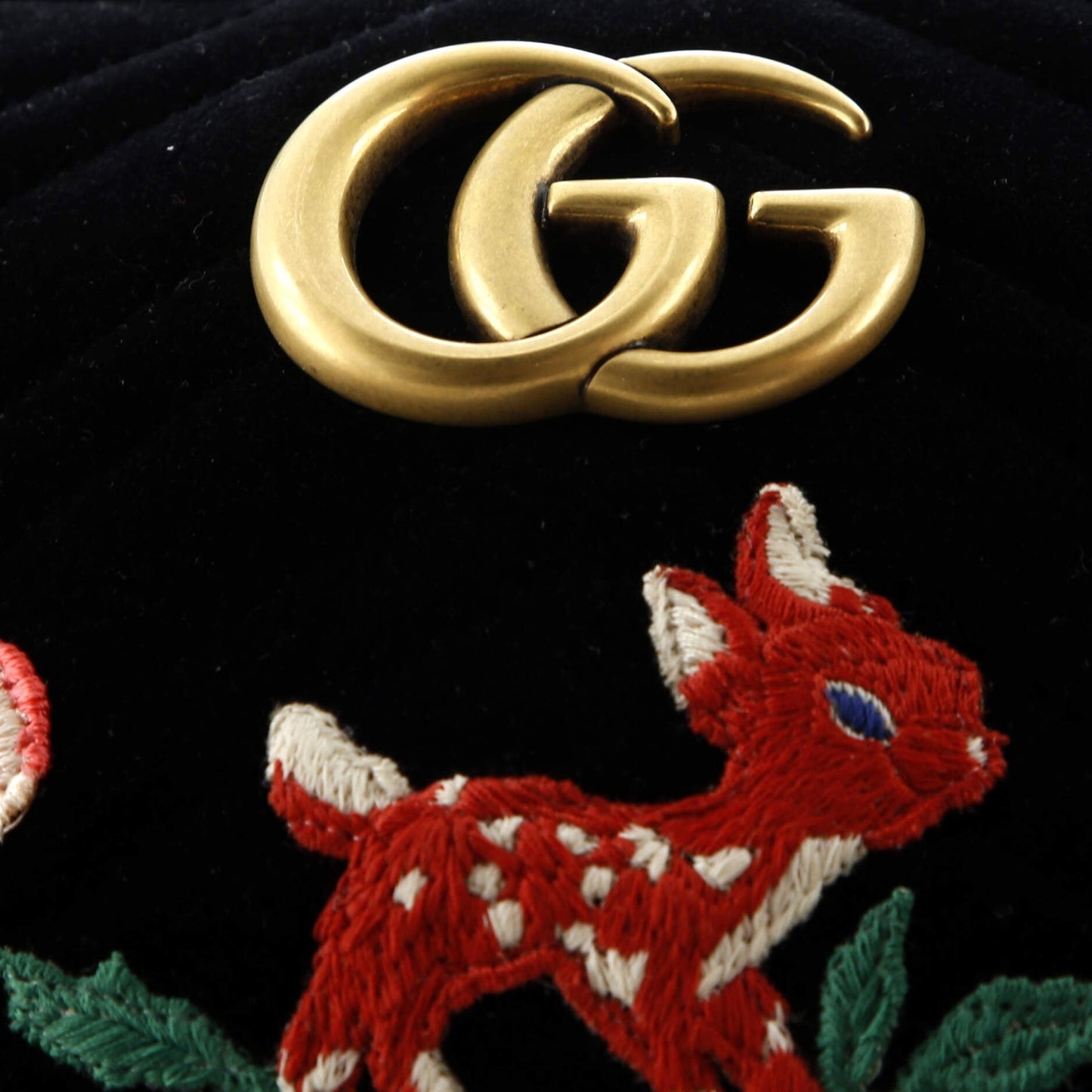 Gucci Gg Marmont Shoulder Bag Matelasse Velvet With Applique Small