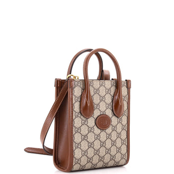 Gucci Interlocking G Patch Tote Gg Coated Canvas Mini