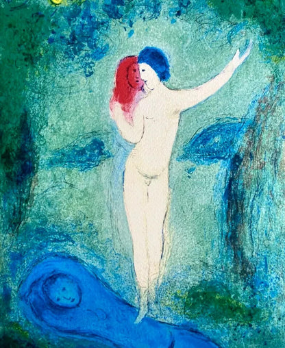 Marc Chagall Lithograph ' The Kiss ' Coa Hand-Signed Pen Hand-Numbered