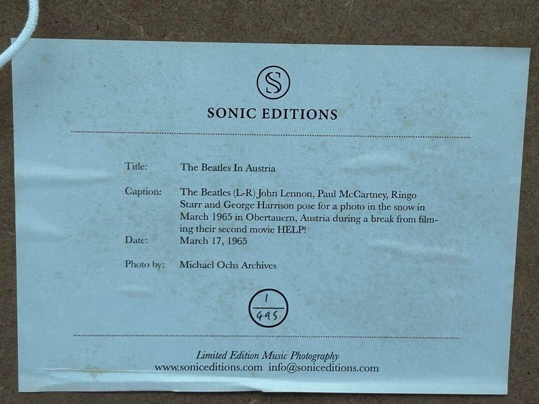 The Beatles In Austria | Limited Edition Print Sonic Editions Art Photo