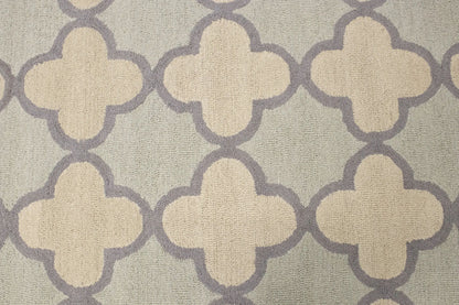 Cream & Mauve Trellis Design 5X8 Hand-Tufted