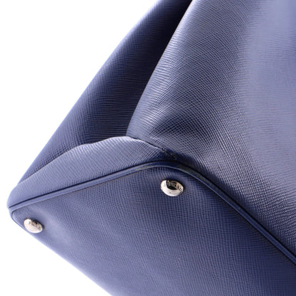 Prada Turnlock Cuir Twin Tote Saffiano Leather Medium