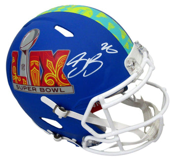 Saquon Barkley Signed Blue Sb Lix Full Size