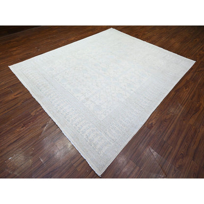 7'10"X9'5" Ivory Khotan Pomegranate Wool Hand Knotted Oriental Rug