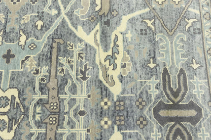 Large Oushak Wool Oriental Rug Muted Floral