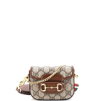 Gucci Horsebit 1955 Flap Wallet With Strap Gg Coated Canvas
