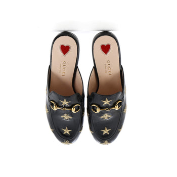 Gucci Women'S Princetown Mules Embroidered Leather
