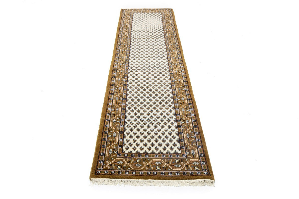 Indo-Botemir 3X11 Oriental Runner Rug Cream Floral Boho Decor Hallway Carpet