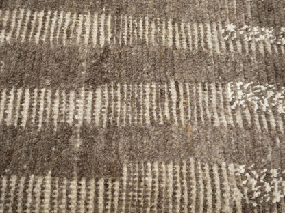 8x10 Hand-Knotted Bas-Relief Modern Oriental Rug Brown Wool Area Carpet