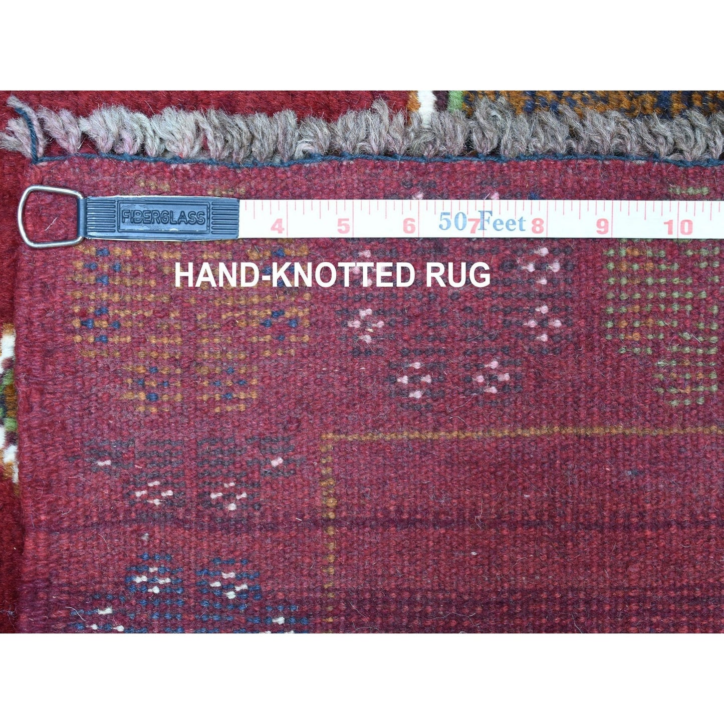 3'7"X4'10" Tribal Design Hand Made Pure Wool Colorful Afghan Village Rug