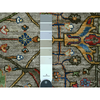 8'X8' Gray Bijar Garus Design Aryana Grade Hand Knotted Wool Round Rug