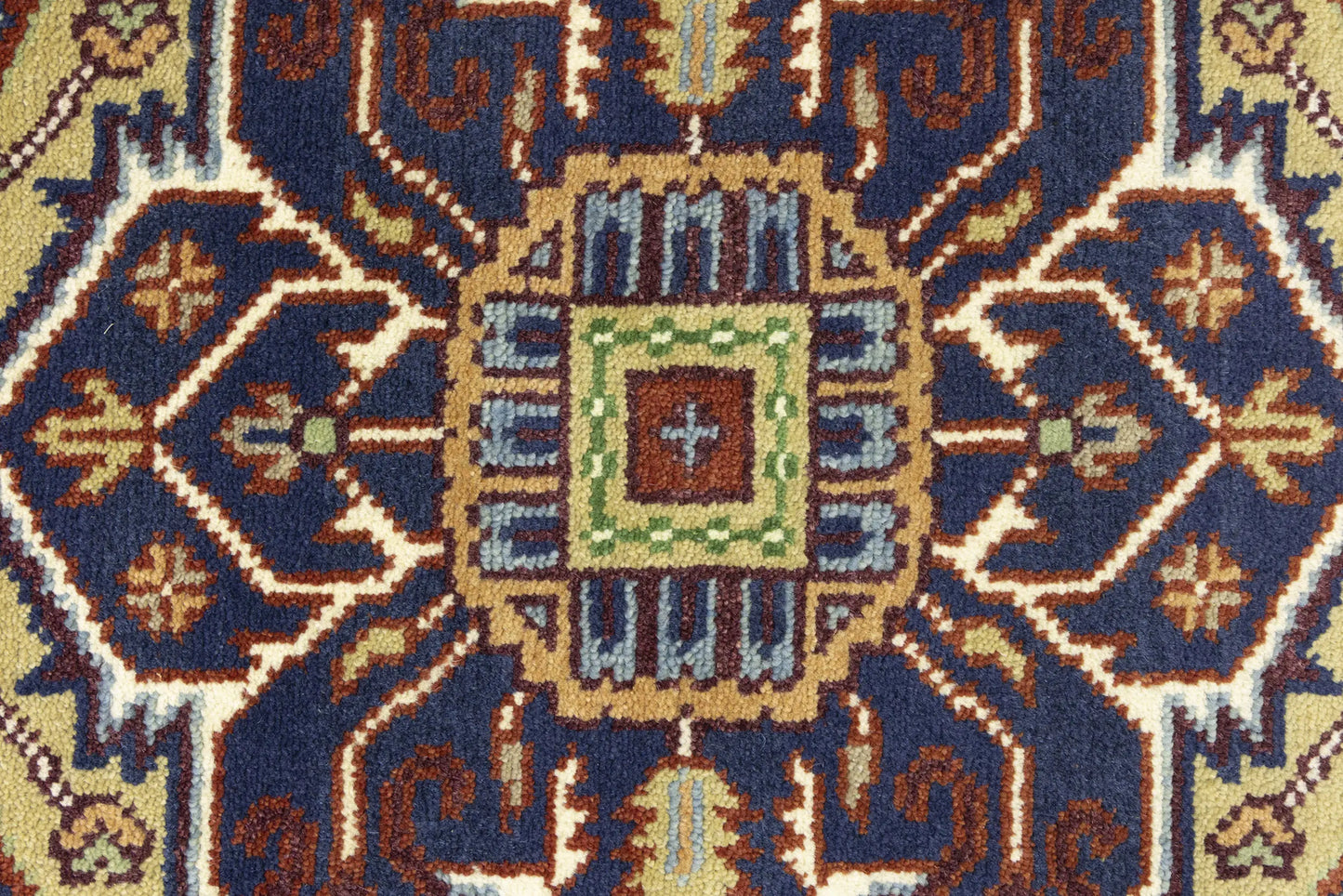 Rusty Red Heriz Serapi Oriental Rug Floral Farmho