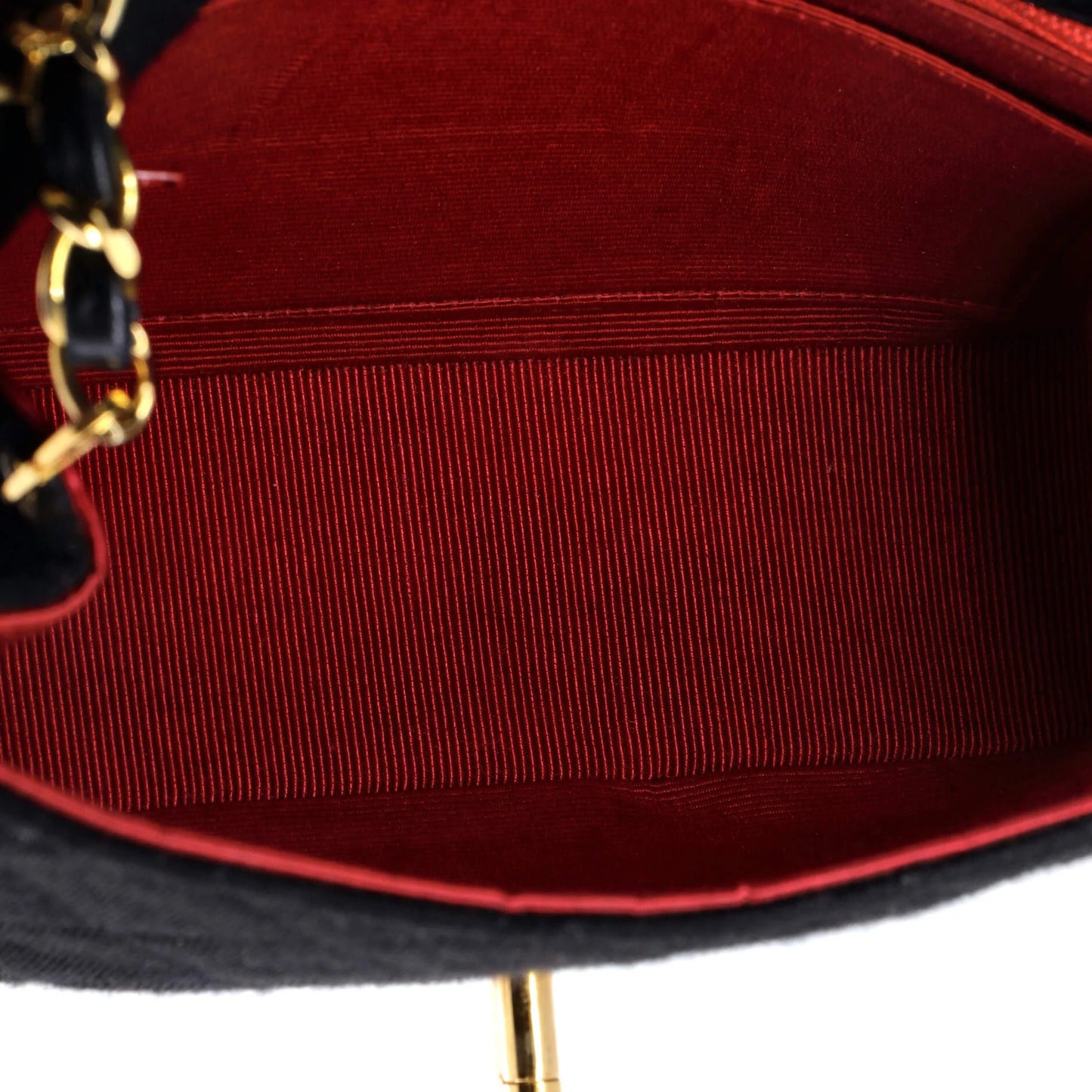 Chanel Vintage Square Classic Single Flap Bag Quilted Jersey Mini