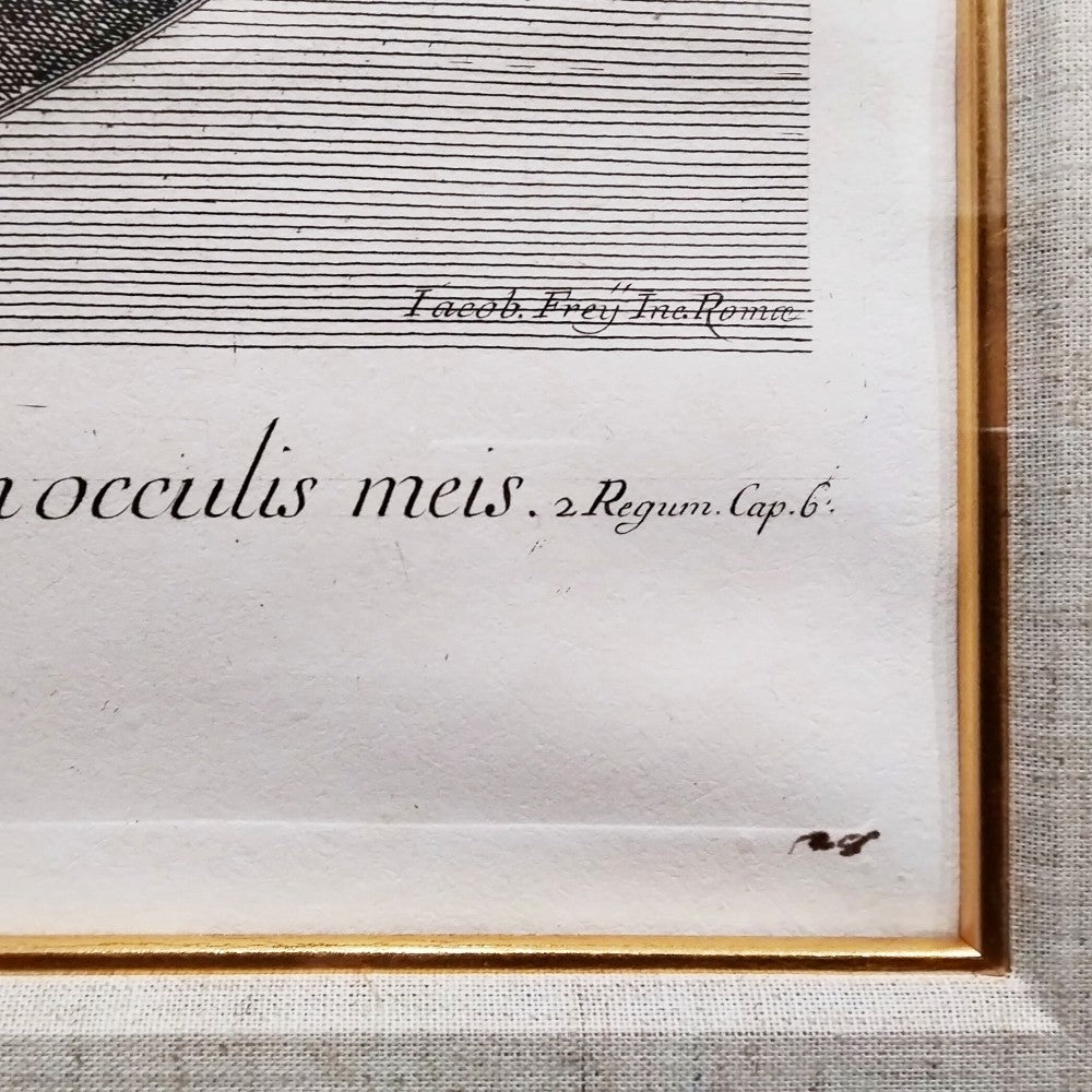 Jakob Frey After Domenichino 18Thc Engraving "Davids Victory" Antique Baroque P