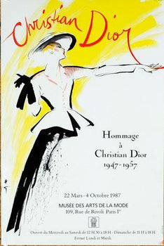 Hommage A Christian Dior Authentic Original Poster 1987 By Rene Gruau 16X24