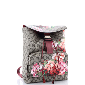 Gucci Buckle Backpack Blooms Print Gg Coated Canvas Medium