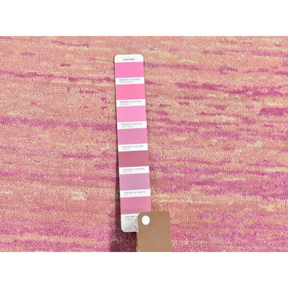 10'X14'2" Wool Only Ombre Design Pink With Touches Of Ivory Rug