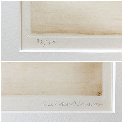 Keiko Minami Girl & Horse Chestnut Etching 1975 Signed ED 32/ 50 Framed With Box
