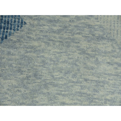 10'2"X14'2" Blue Wool Hand Knotted Geometric Art Deco Collection Rug