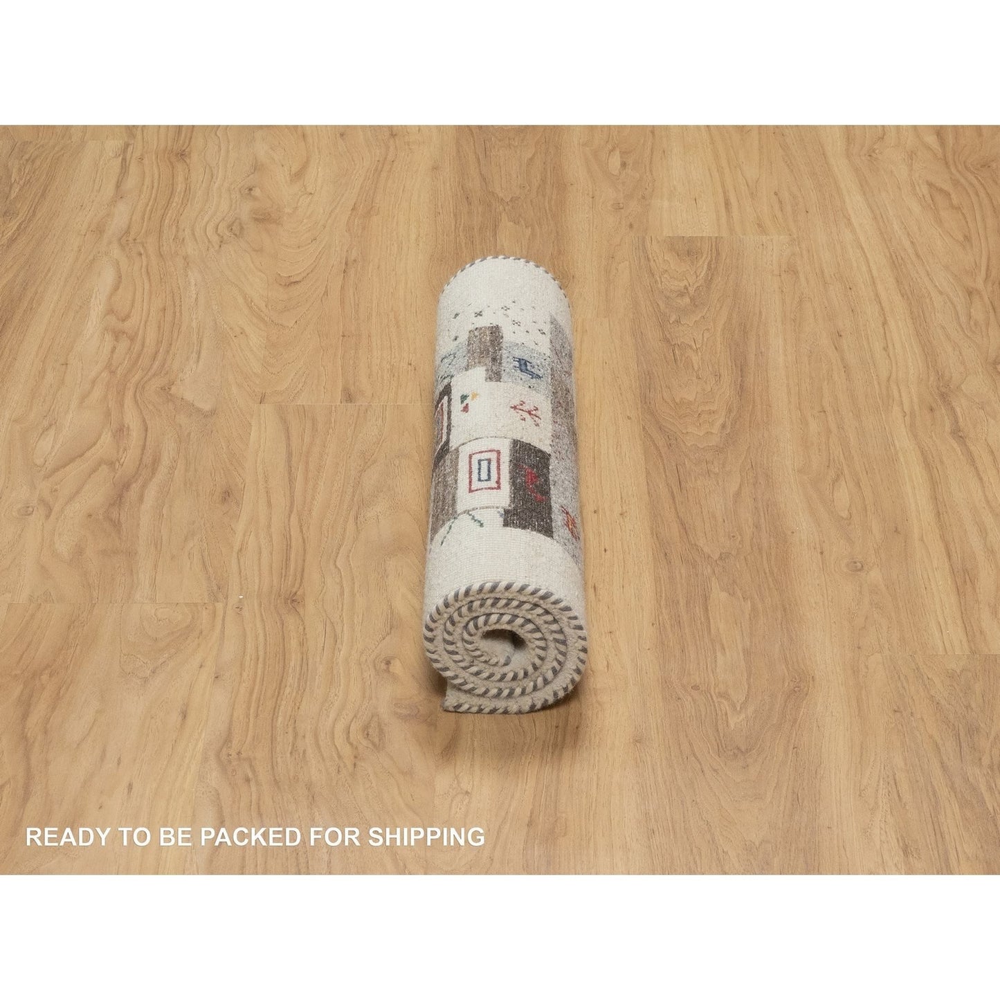 2'X3'1" White Hand Knotted Modern Lori Buft Animal Figurines Wool Mat Rug