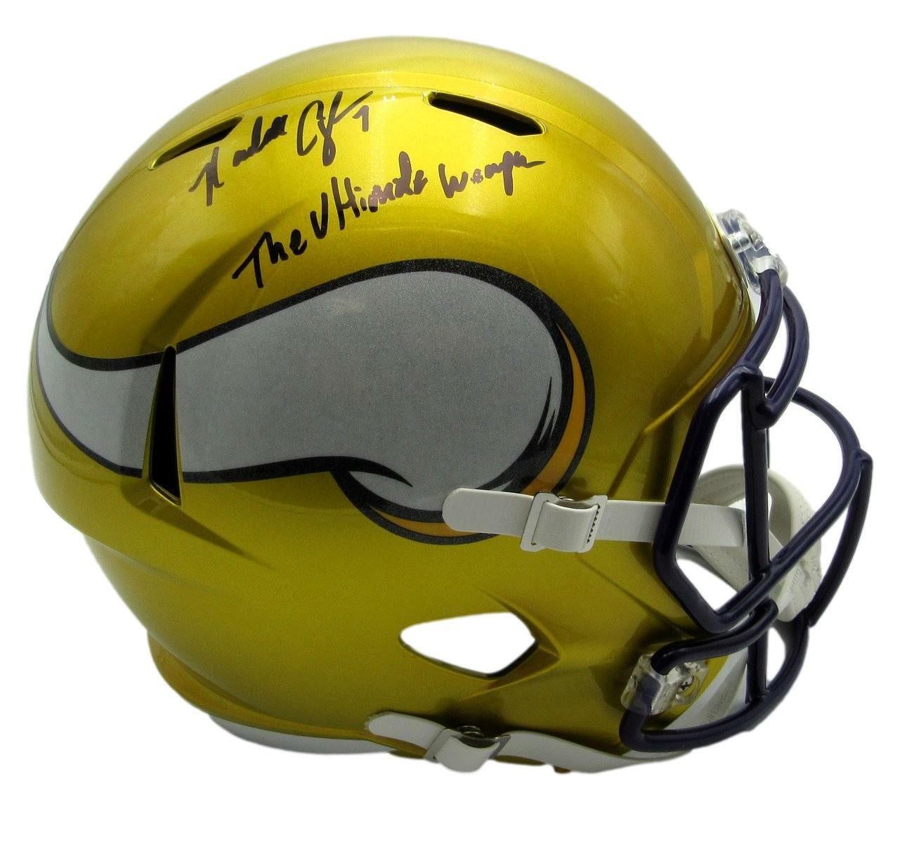 Randall Cunningham Vikings Signed/Insc Full Size Flash Replica Helmet Jsa 163800