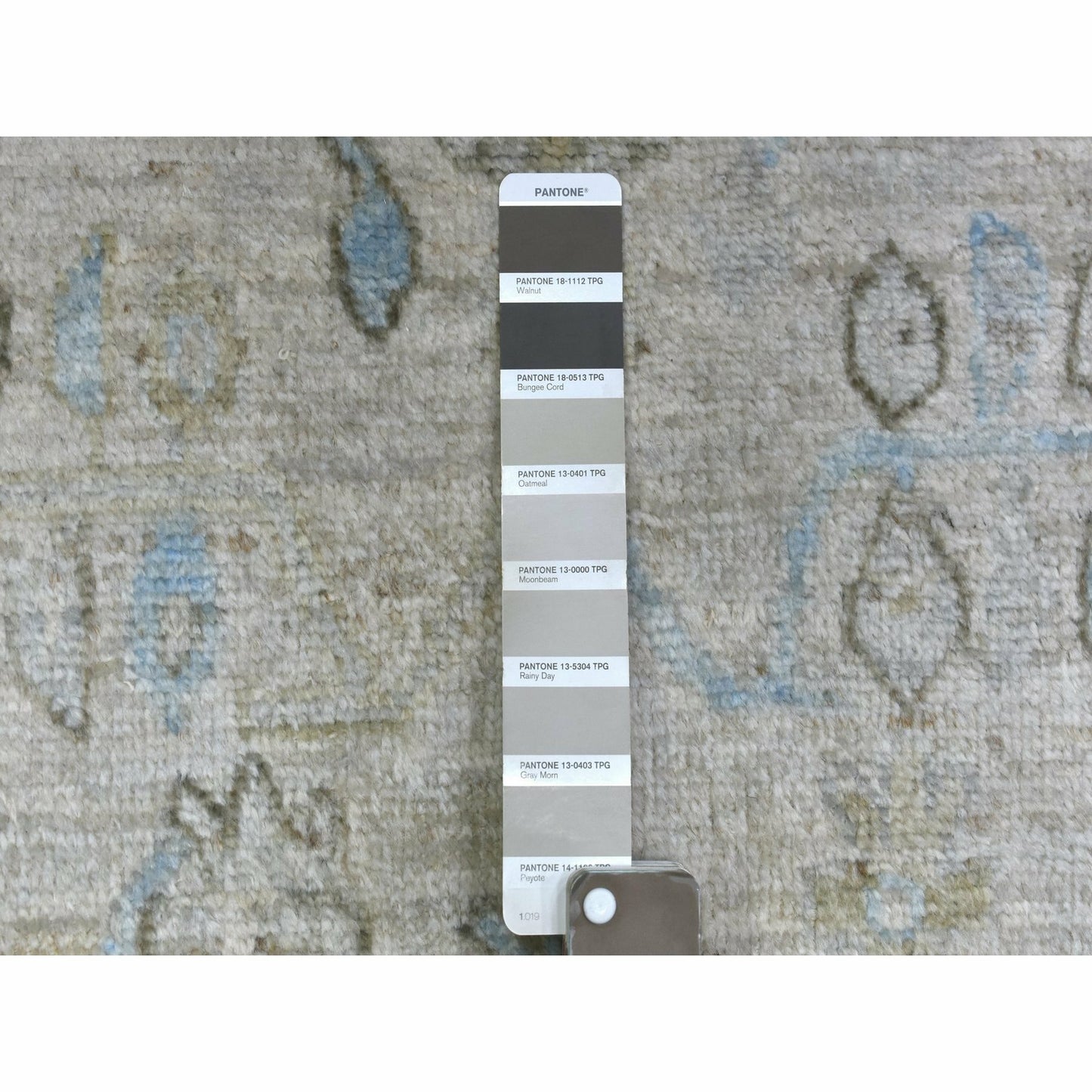 2'6"X19'9"Hand Knotted Angora Oushak Afghan Runner Gray Pure Wool