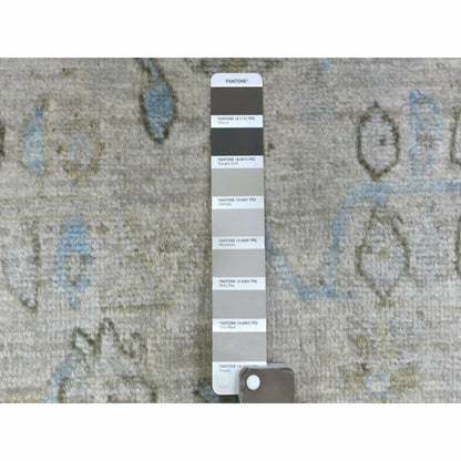 2'6"X19'9"Hand Knotted Angora Oushak Afghan Runner Gray Pure Wool