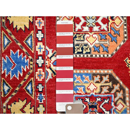 2'7"X8' Red Hand Knotted Afghan Ersari Special Kazak Wool Wide Runner Rug