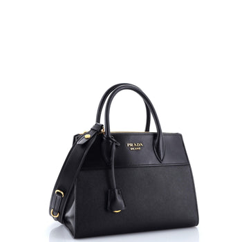Prada Esplanade Tote Saffiano With City Calf Small
