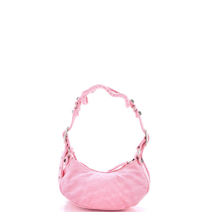 Balenciaga Le Cagole Giant Studs Shoulder Bag Terry Cloth Xs