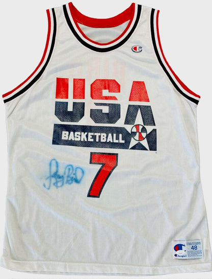 Larry Bird Signed 1992 Usa Basketball Dream Team Champion Jersey (Jsa)