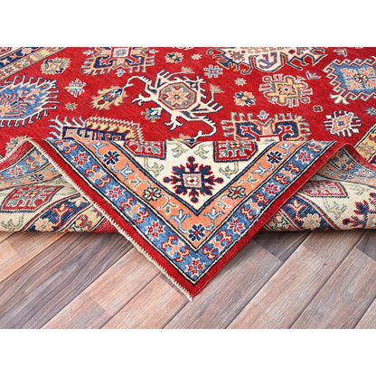 6'1X9'1" Red Hand Knotted All Wool Kazak Tribal Design Oriental Rug