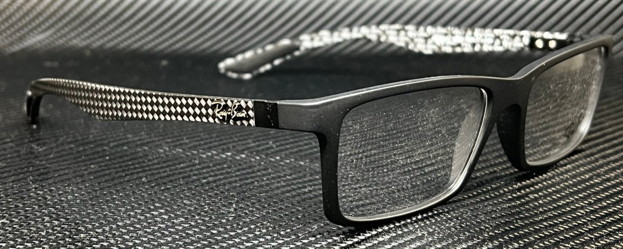 RAY BAN RX8901 5263 Gloss Black Rectangle Men's 55 mm Eyeglasses