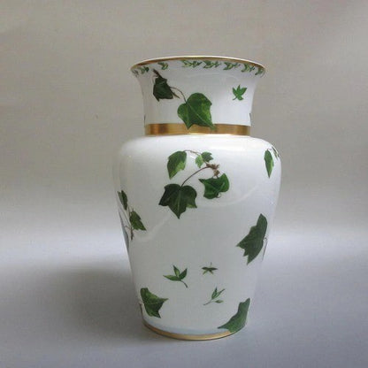 Collectible Raynaud Limoges Verdure Vase Ivy Pattern Porcelain with Gold Trim