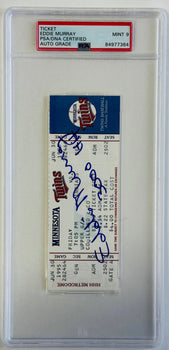 Eddie Murray Signed 3000Th Career Hit Ticket June 30 1995 (Psa) Mint 9