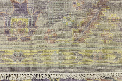 Hand-Knotted Muted Oushak Rug Colorfast Oriental