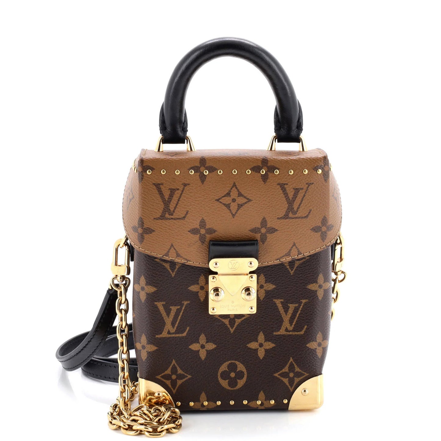 Louis Vuitton Camera Box Nm Handbag Studded Reverse Monogram Canvas