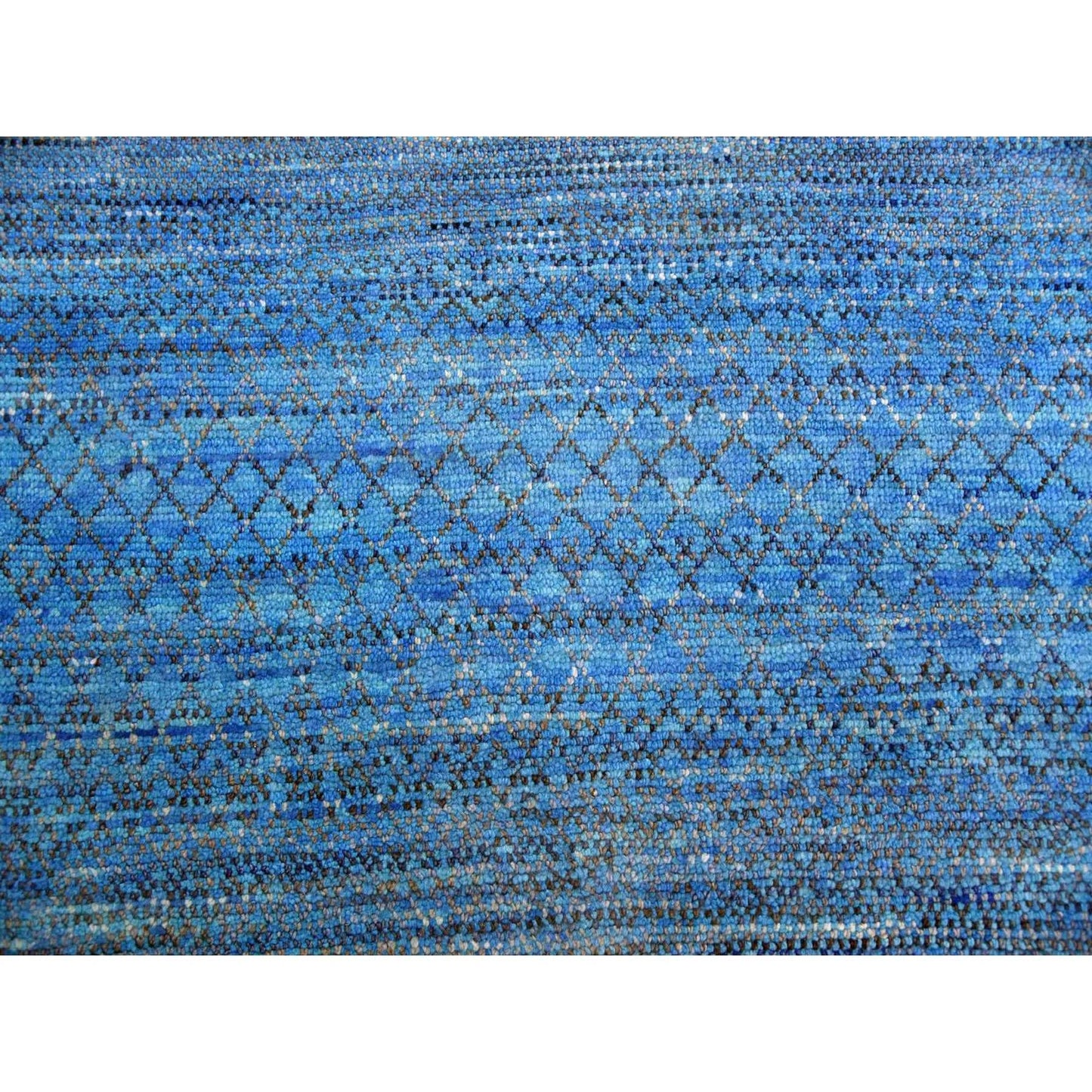 10'X14'3" Blue Modern Chiaroscuro Collection Pure Wool Hand Knotted Rug
