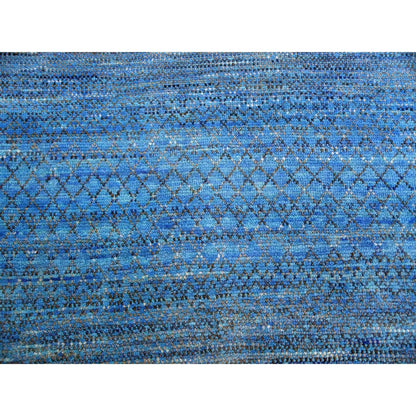 10'X14'3" Blue Modern Chiaroscuro Collection Pure Wool Hand Knotted Rug