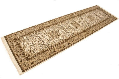 Handmade rug runner oriental kitchen carpet plush classic 3x10 floral kirman
