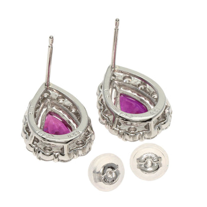 1.12Ct Ruby Diamond Earring Platinum Pt950 Pt900