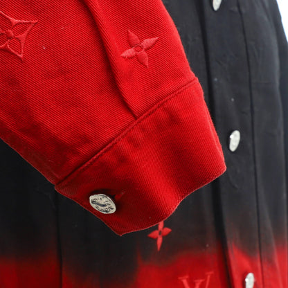 Louis Vuitton Men'S Monogram Ombre Button Up Jacket Embroidered Denim