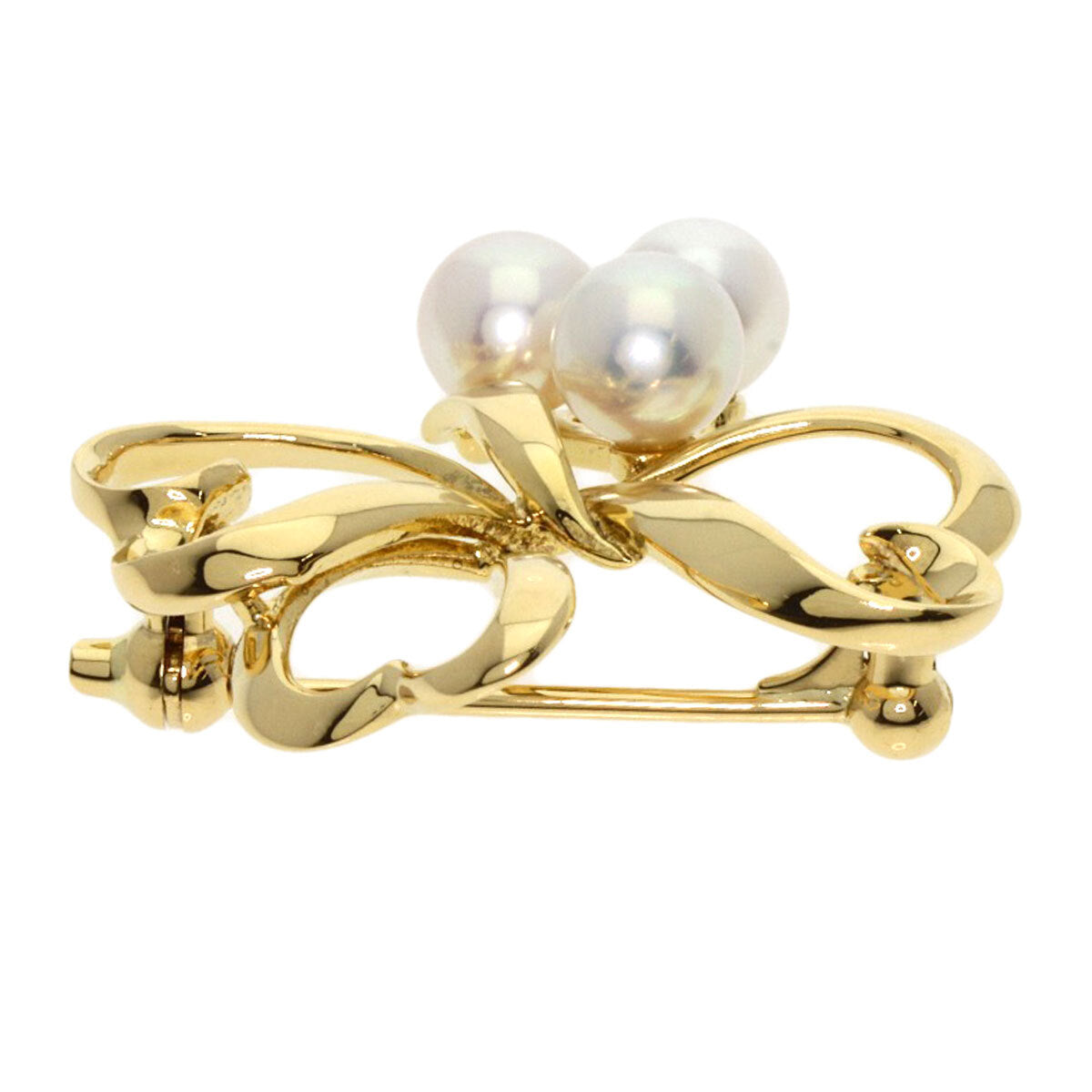 Mikimoto Brooch Pearl Pearl K18 Yellow Gold