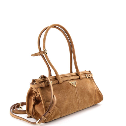 Medium Prada Bonnie Handbag Suede