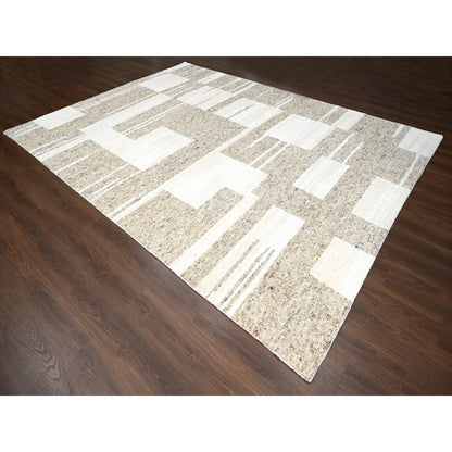 10'2"X13'9"Earth Tone Colors Natural Wool Hand Knotted Oriental Rug