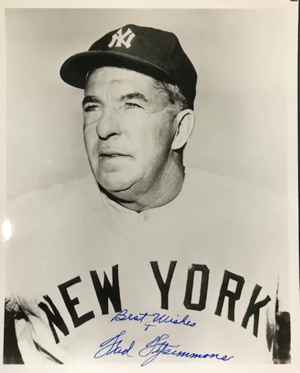 Fred Fitzsimmons Autographed 8X10 Baseball Photo