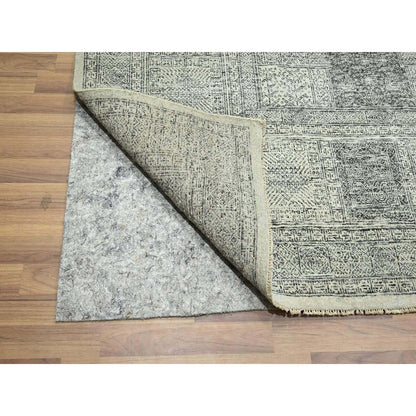 10'2"X14' Beige Ancient Garden Design Hand Knotted Pure Wool Oriental Rug
