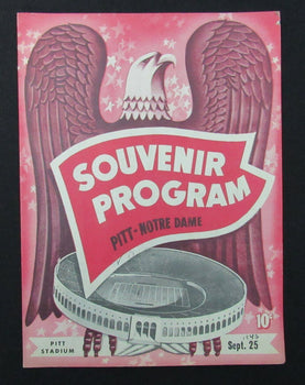 09/ 25/1943 Pitt Vs. Notre Dame College Program